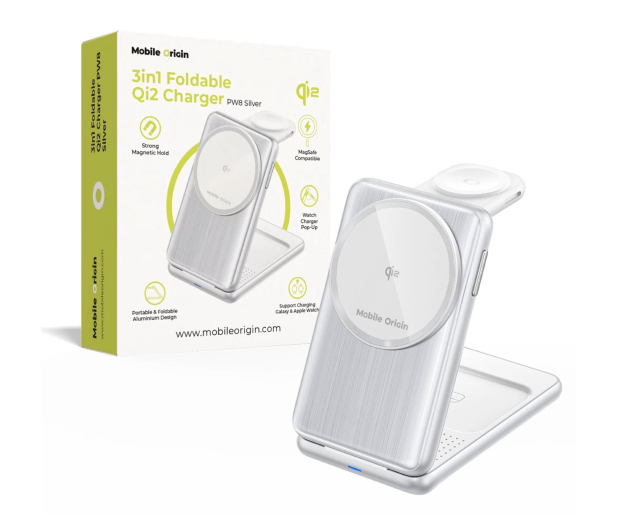 Mobile Origin 3in1 Foldable Qi2 Charger PW8 silver - 1363053 - zdjęcie 5